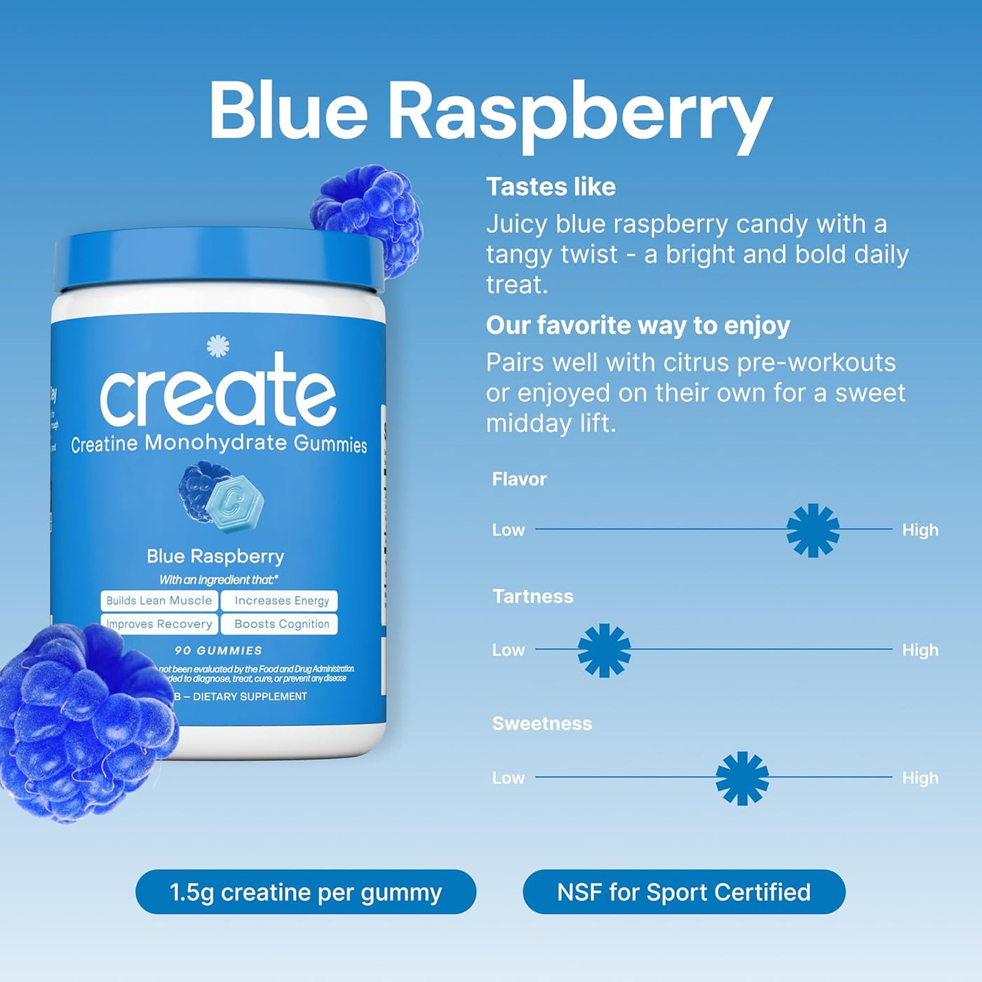 BlueRaspberry Creatine Gummies